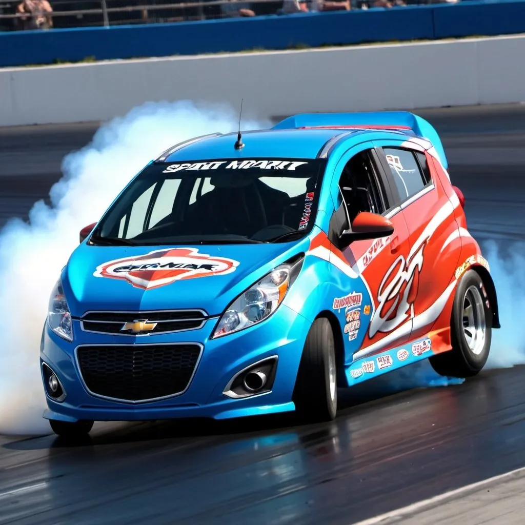 Prompt: chevy spark drag car