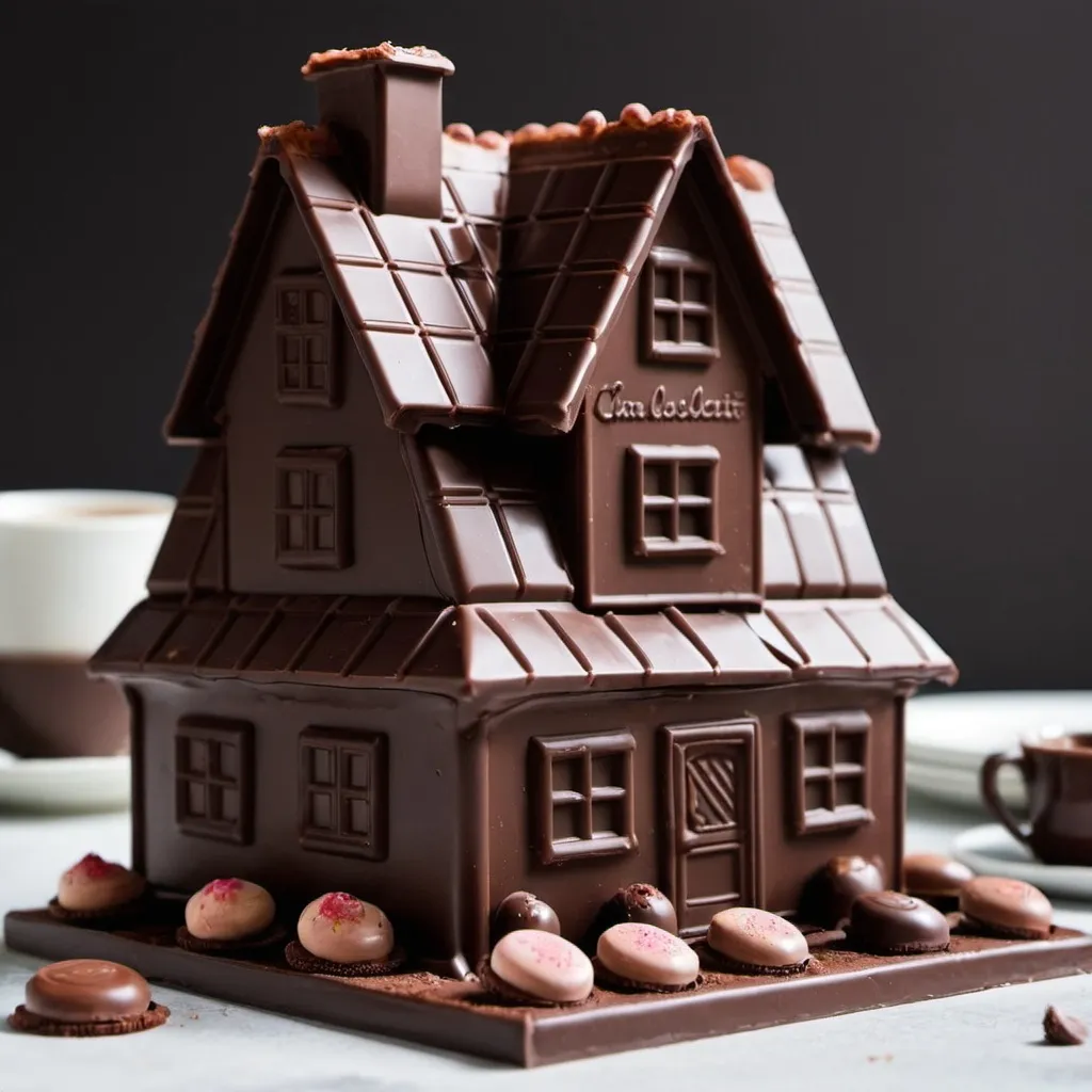 Prompt: Une maison faite en chocolat