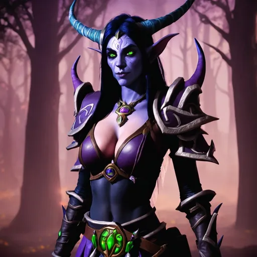 Prompt: Female night elf from world of Warcraft wearing druidic leather