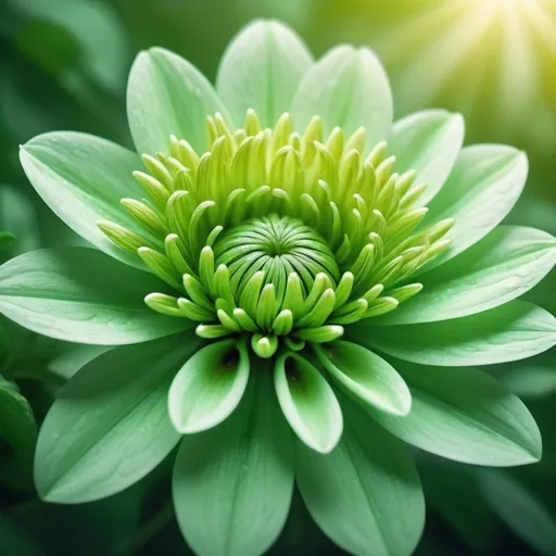 Prompt: create image of a beautiful green flower