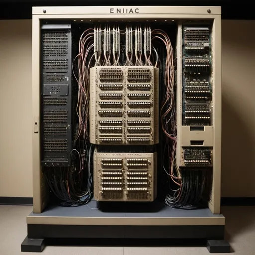 Prompt: ENIAC computer front view