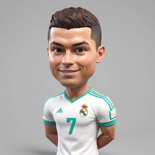 Prompt: kawaii cristiano ronaldo, 3d isometricrender, white background, ambient occlusion, unity engine