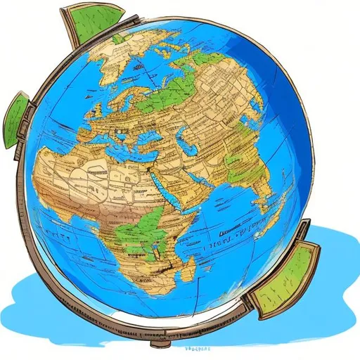 Prompt: a globe world cartoon 