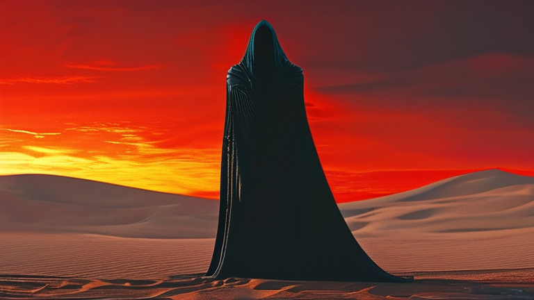 Prompt: ancient demon, (menacing) presence, standing in a vast desert, (dramatic) red sky casting an eerie glow, (highly detailed) scales glimmering, ominous shadow underfoot, shifting sands in the foreground, (epic atmosphere) enhancing the feeling of isolation, (4K) resolution, intricate texture, (cinematic) composition, evoking a sense of ancient dread and dark mystique.