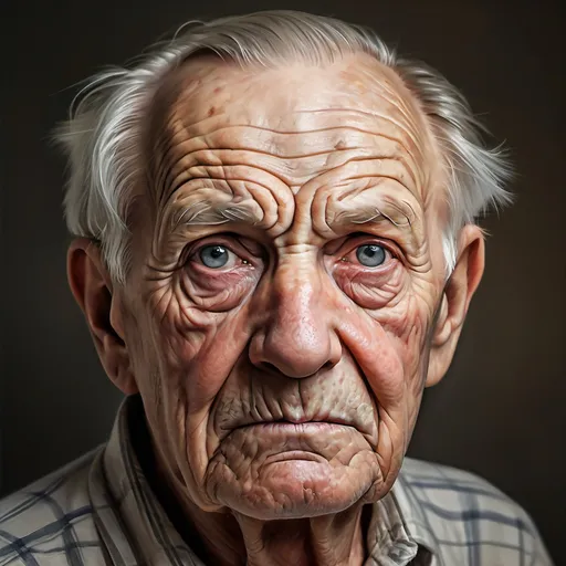 Prompt: Stable Diffusion, Realistic, portrait of an elderly man, deep wrinkles, expressive eyes