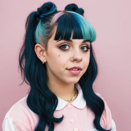 Prompt: Melanie Martinez  with mullet  



