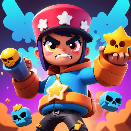 Prompt: A Brawl Stars designed image for a Discord profile picture, in a 3D anime style, saturated with colors and modern.