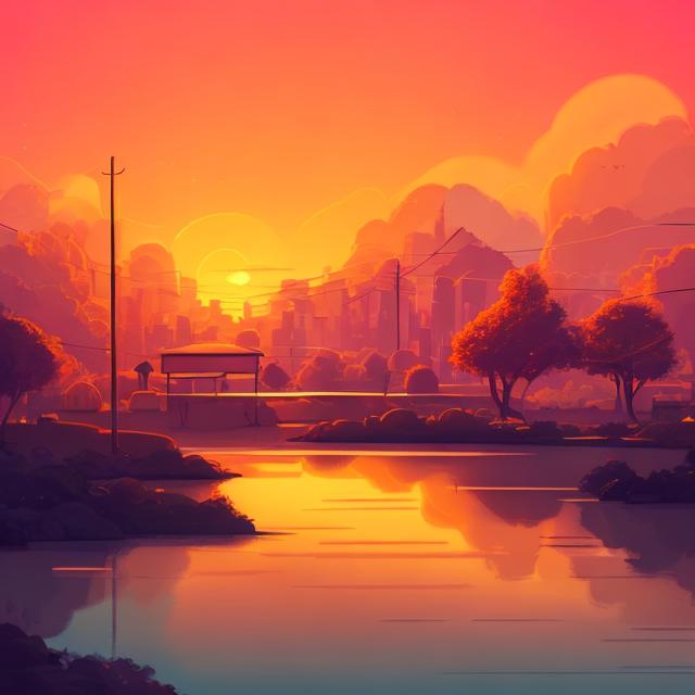 Prompt: Golden Hour Landscape:**
   "Illustrate a serene landscape during the golden hour. Capture the warm, soft hues of sunlight as it bathes the scene in a tranquil glow."

2. **Neon Cityscape:**

