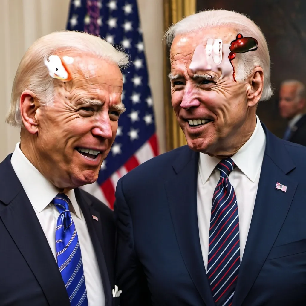 Prompt: Donald trump and joe biden freaking