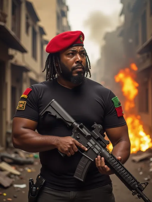 Prompt: @Ohg2ABJWT841psRDnr0o is holding a AR 16 machine gun