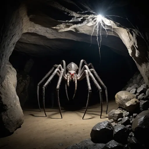 Prompt: award winning photo of shelob in a cave.
