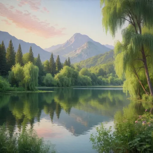 Prompt: "A close-up landscape shot of a serene lake surrounded by lush green trees and mountains in the background during sunset, in the style of Claude Monet."Stable Diffusion Settings:Resolution: 1024x1024CFG Scale: 10Step Count: 100Seed: 12345 (or any other number for consistency)Sampler: PLMS