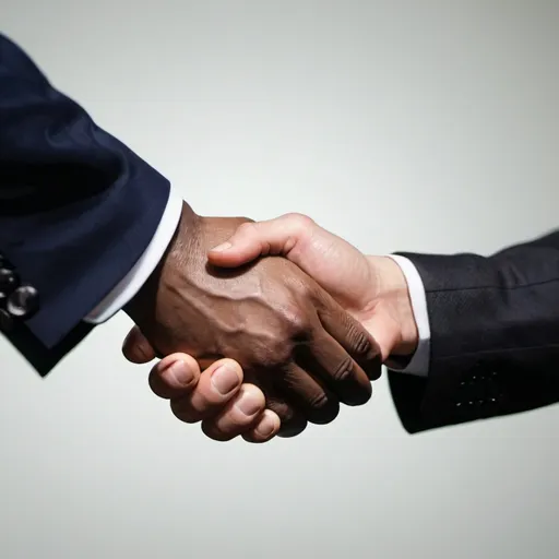 Prompt: Shaking hands of successful people 