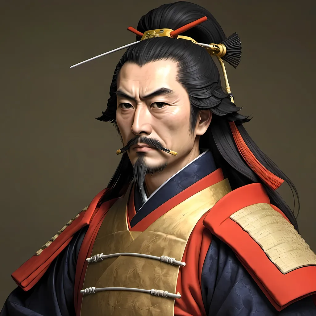 Prompt: Oda Nobunaga was a powerful and influential daimyo (feudal lord) in 16th-century Japan, who played a key role in the unification of the country during the late Sengoku period. His life and career are marked by his military genius, ruthless tactics, and innovative strategies.