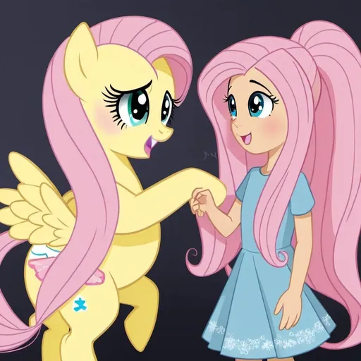 Prompt: Fluttershy Helps a Girl With Autism