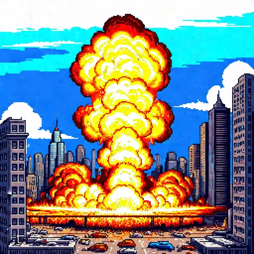 Prompt: Hydrogen bomb explosion, big city, corpses everywhere