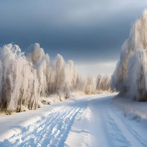 Prompt:  nordics sneeuw landschap en de vlaggen van de scandinavische landen.
