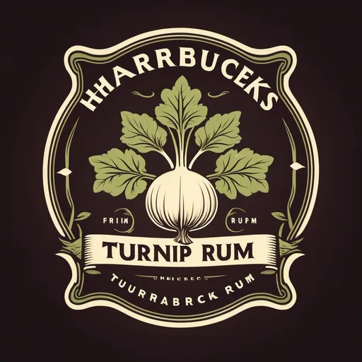 Prompt: Create a logo for Harbuck's Turnip Rum. Vintage style and plain colours so that it can be vectorised