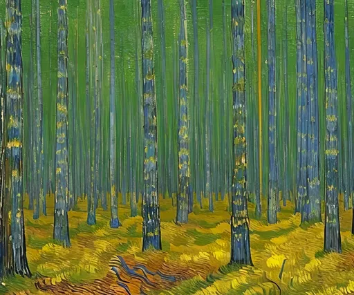 Prompt: A Swedish Forrest as if painted by van Gogh 