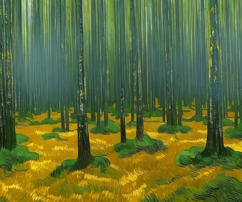 Prompt: A Swedish Forrest as if painted by van Gogh 