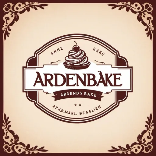 Prompt: create a logo design for 'ArdensBake' in a rectangle border