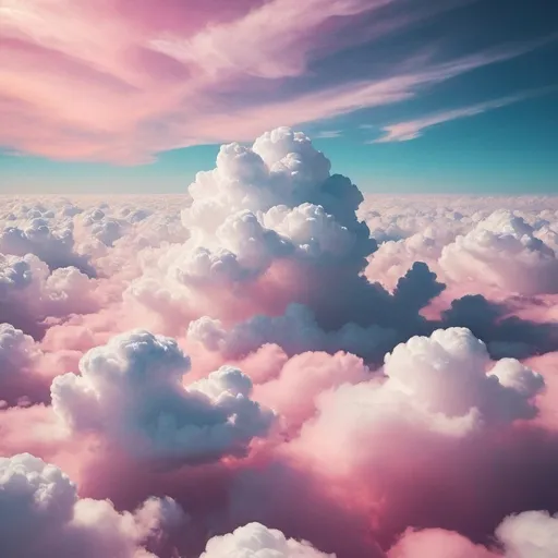 Prompt: dreaming on the clouds, dreamy color vibe