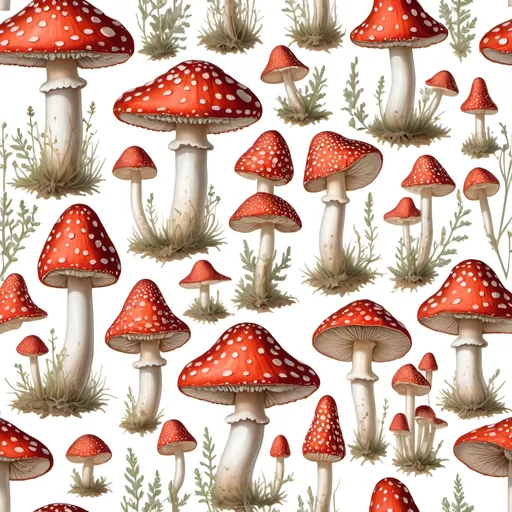 Prompt: (2D scientific illustration) fly agaric mushroom, isolated specimen, intricate details, textured surface, realistic shading, precise depiction, smooth white background, high contrast, lifelike colors, well-defined pores, delicate highlights, educational focus, ultra-detailed, botanical accuracy, artistic representation, minimalist aesthetic.