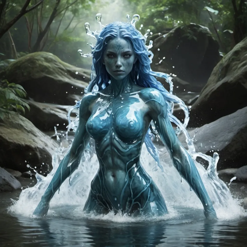 Prompt: Female water elemental 