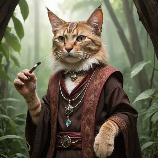 Prompt: Cat wild sorcerer named tabaco
