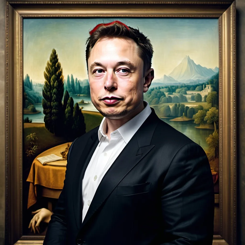 Prompt: Elon musk in the mona lisa