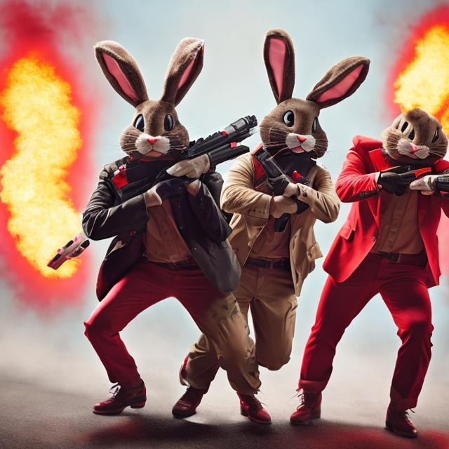 Prompt: Destruction bunny red dynamite 