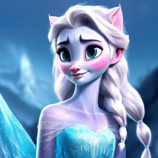 Prompt: Elsa as a cat