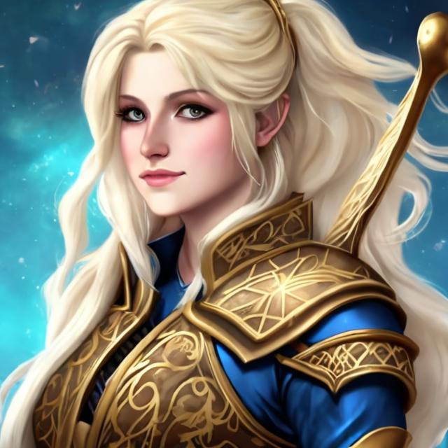 Prompt:  Blonde Female bard