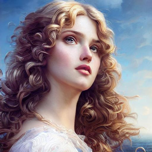 Prompt: Portrait of Aphrodite with wavy hair and with cute face, heart background, perfect composition, hyperrealistic, super detailed, 8k, high quality, trending art, trending on artstation, sharp focus, studio photo, intricate details, highly detailed, by greg rutkowski, Ancient Greece