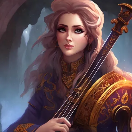 Prompt: Female saytr bard