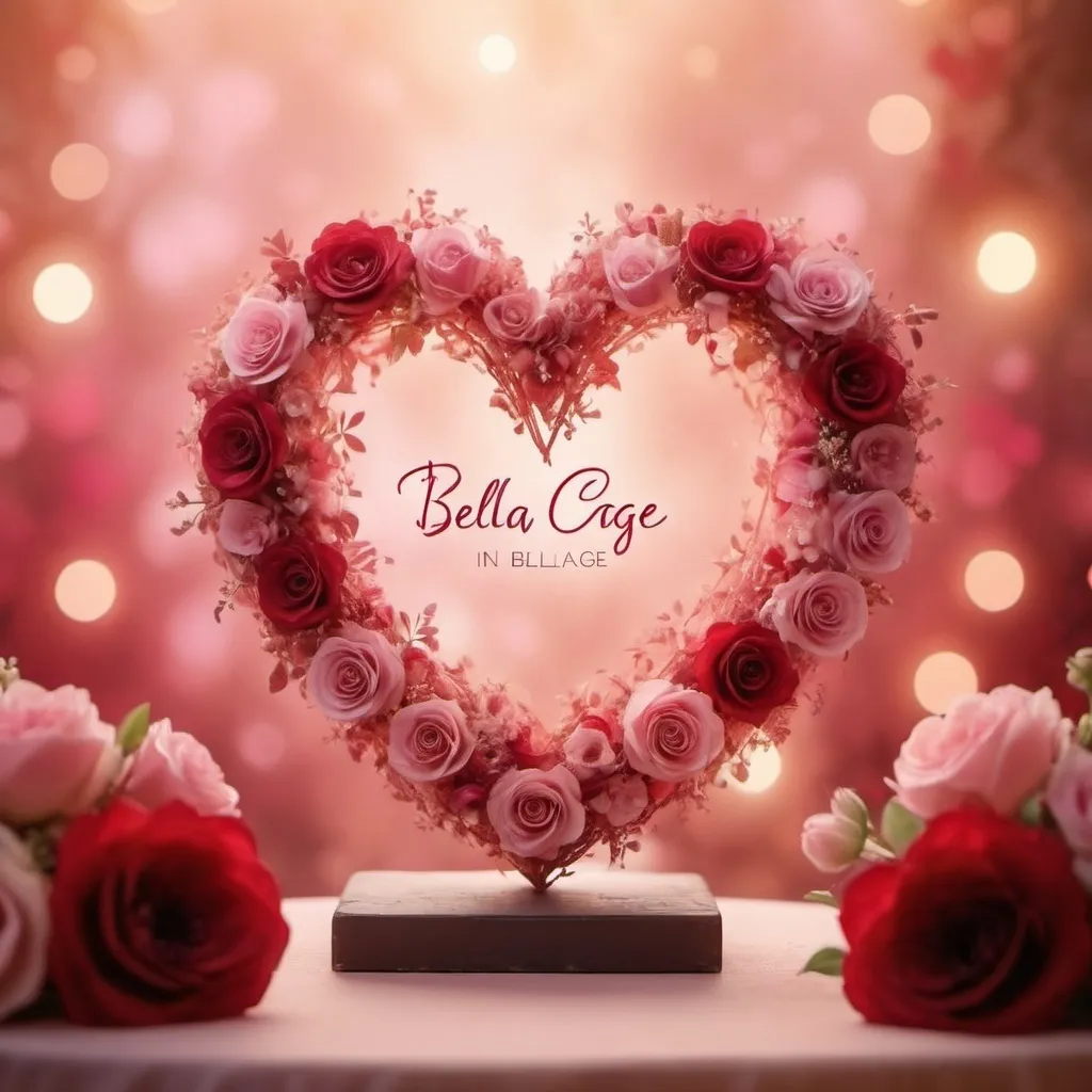 Prompt: Make me a photo of a heart with the name Bella + gage and make it very romantic make it with the two names in the middle
