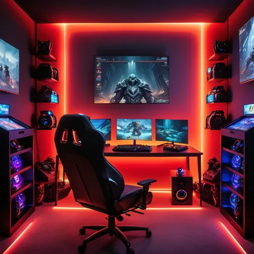 Prompt: ultimate gaming futristic room