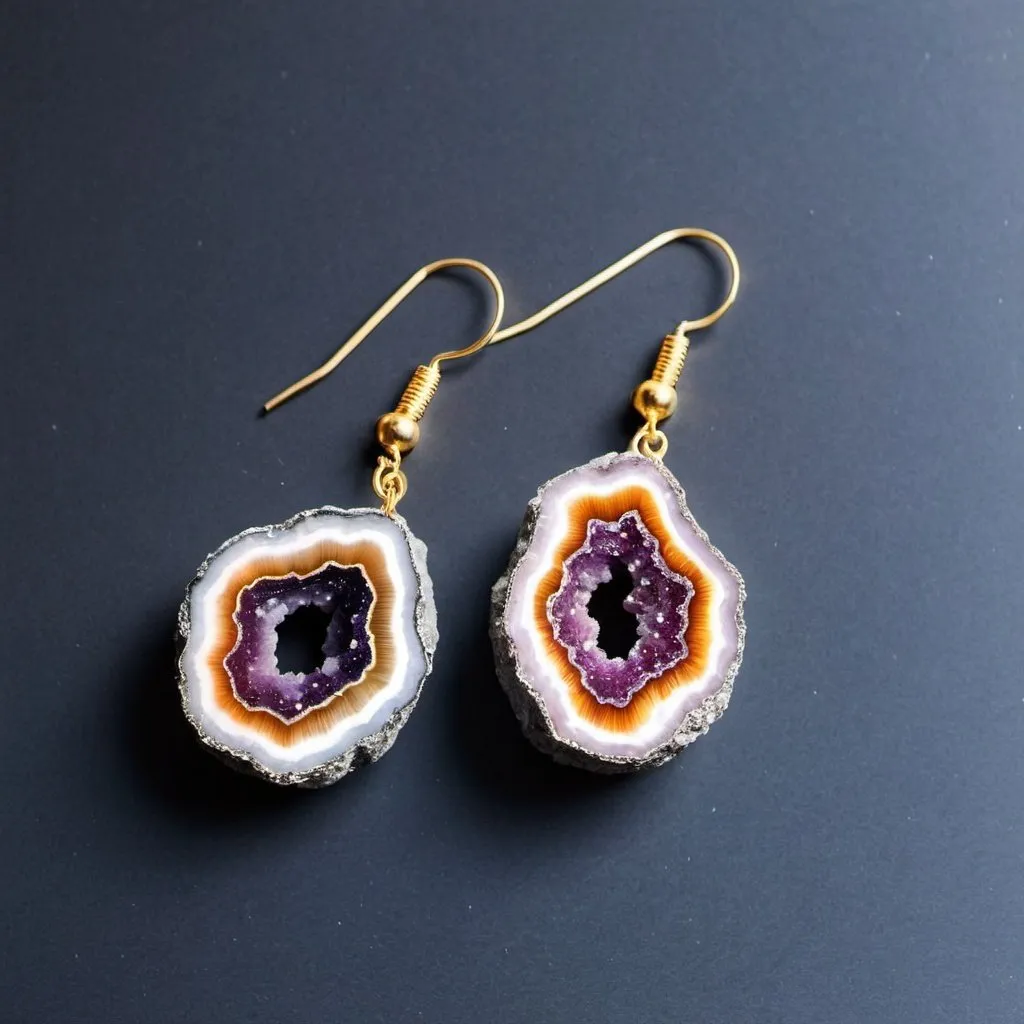 Prompt: generate resin geode earrings 