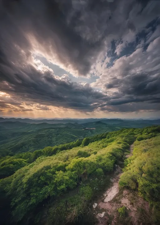 Prompt: Abstract long shot scenic  of {scenery}, perfect viewpoint, highly detailed, wide-angle lens, hyper realistic, with dramatic sky, polarizing filter, natural lighting, vivid colors, everything in sharp focus, HDR, UHD, 64K, 
