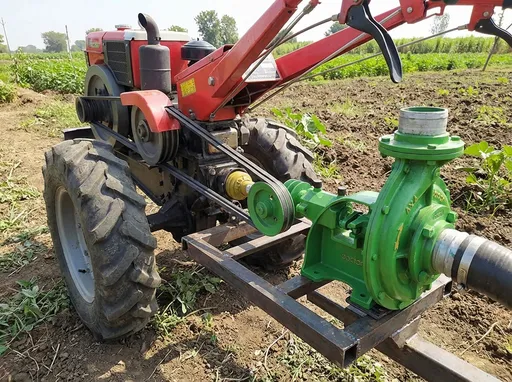 Prompt: A Power tiller powertake off driven pump