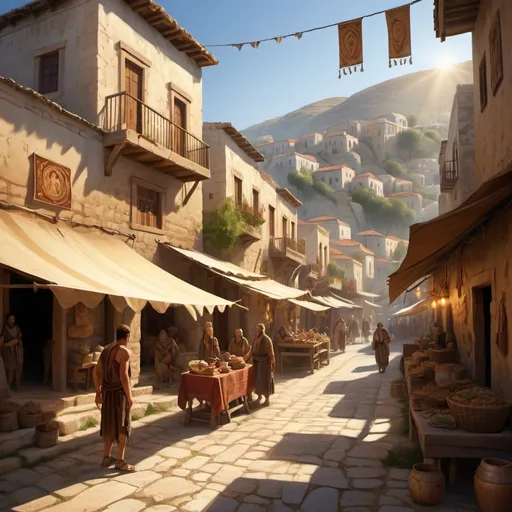 Prompt: aspiring barbaric town neighboring Greeks