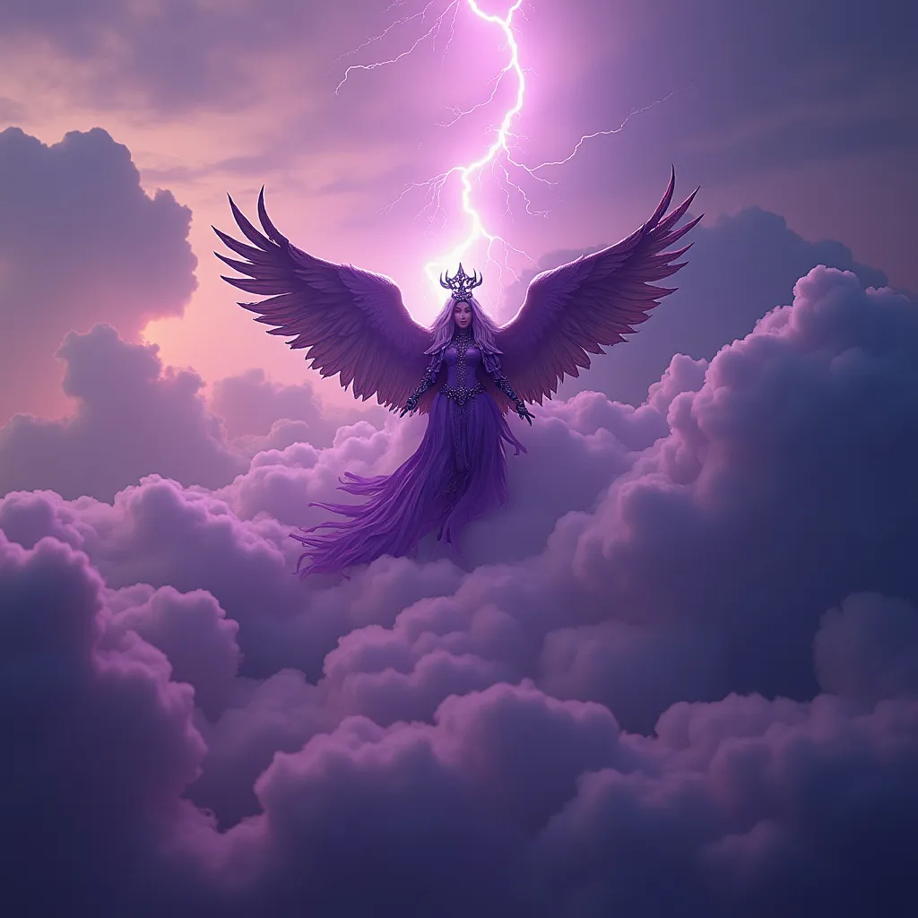 Prompt: High Throne Cloud Empire purple leaves