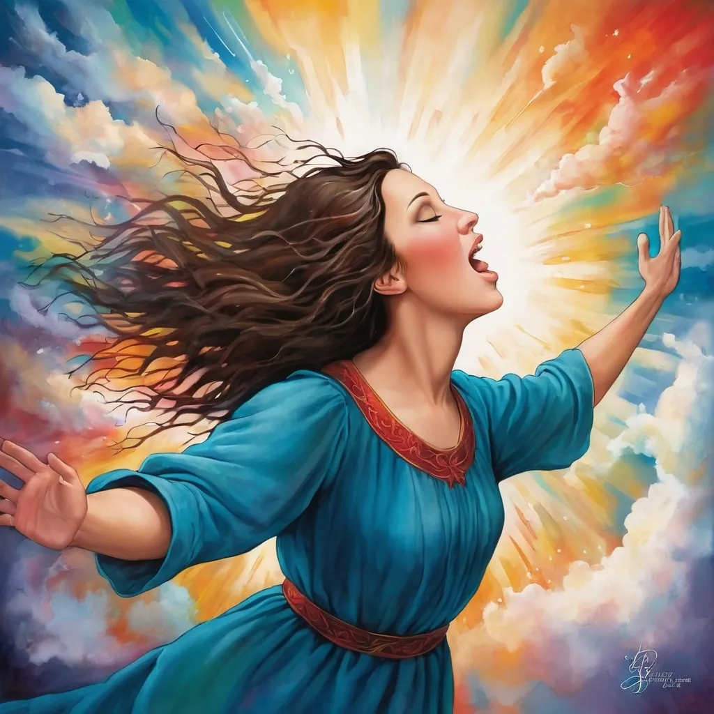 Prompt:  “Let everything that has breath praise the Lord” incorporated into the artwork.