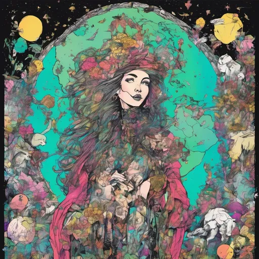 Prompt: the world tarot whimsical