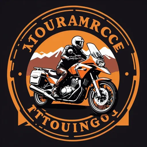 Prompt: a motorcycle touring  logo
