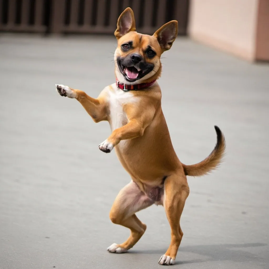 Prompt: A dog dancing Salsa