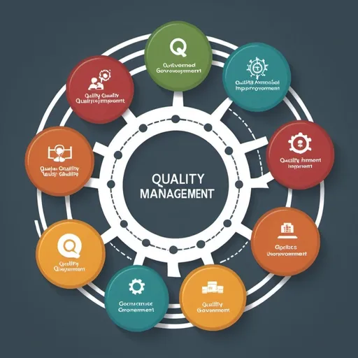 Prompt: quality management - connected circles with Quality Planning, Quality Assurance, Quality Governance and Quality Improvement