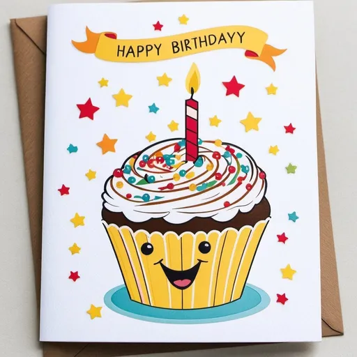 Prompt: design for a happy birthday card