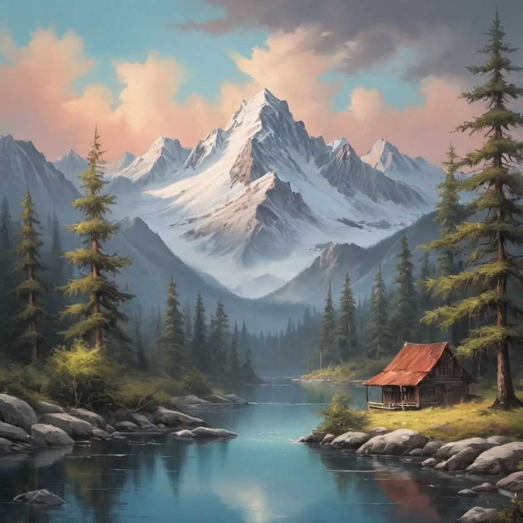 Prompt: art in the style of bob ross