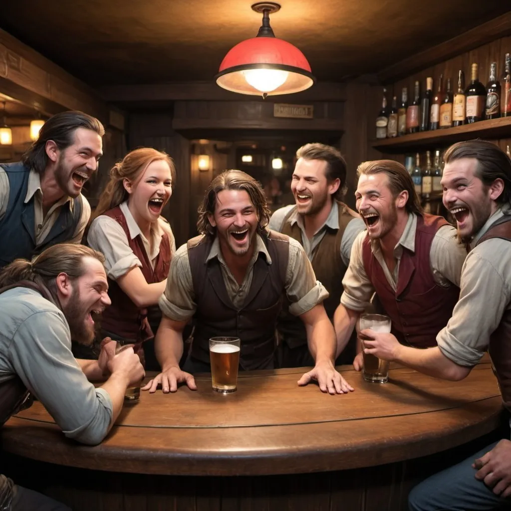 Prompt: A group of adventurers walks into a bar. They jokingly ask the bartender: "There aren't any mimics here, are there?"

The bartender laughs, the adventurers laugh, the table laughs, the adventurers kill the table, everybody has a good time.